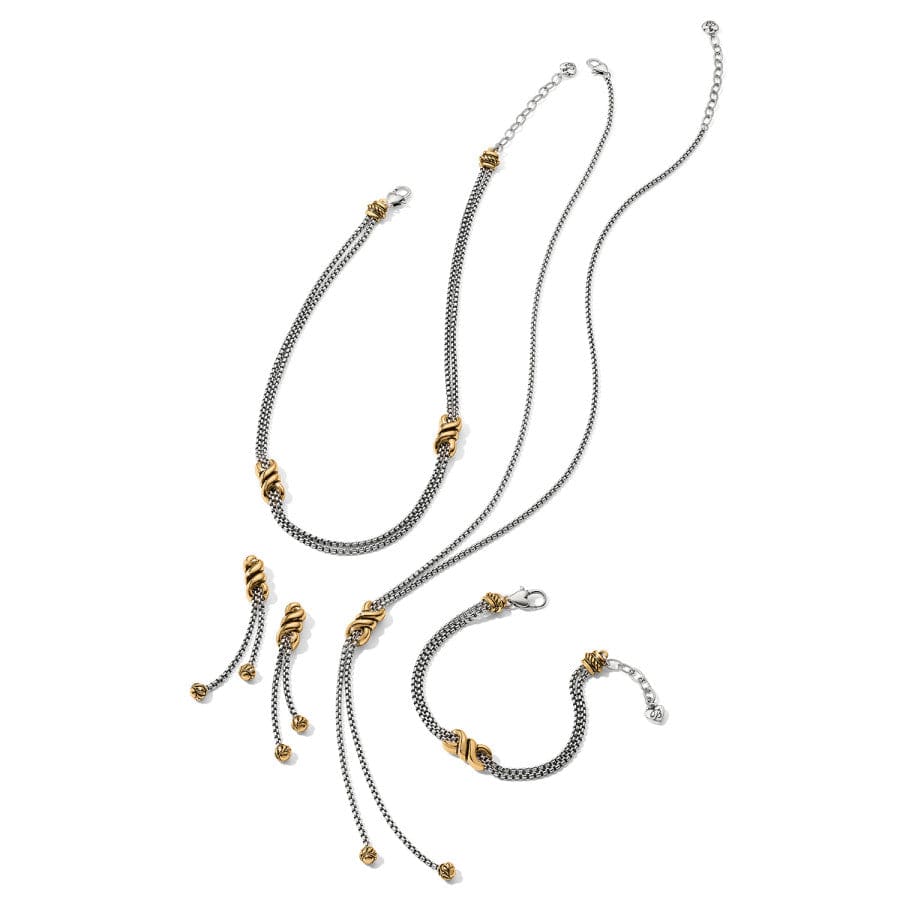 Interlok Twist Two Tone Lariat Necklace silver-gold 3