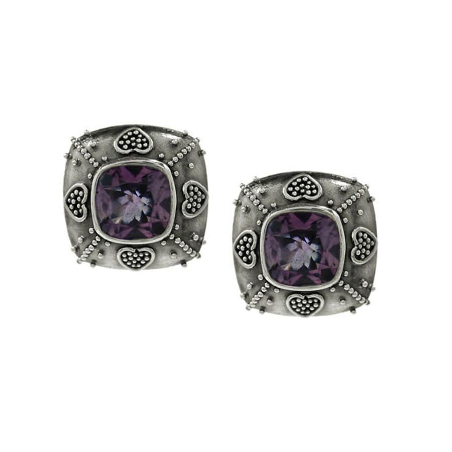 Java Amethyst Post Earrings silver-amethyst 2