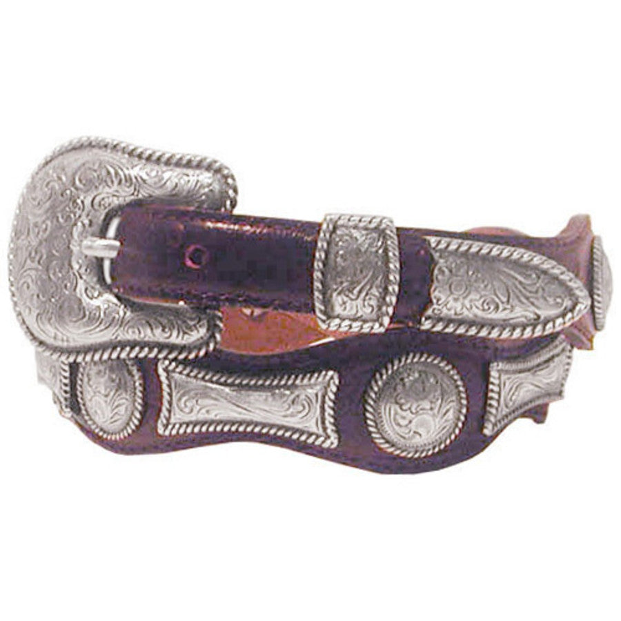 Mahota Ostrich Scallop Belt black-cherry 1