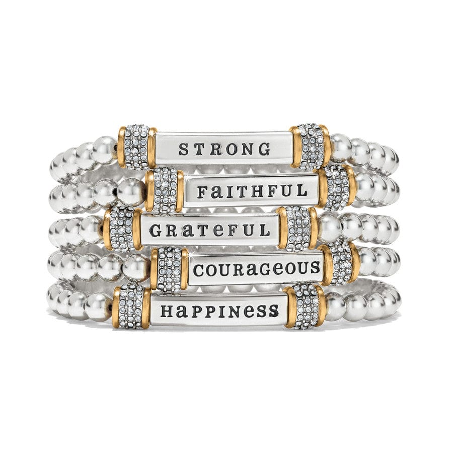 Meridian Grateful Two Tone Stretch Bracelet