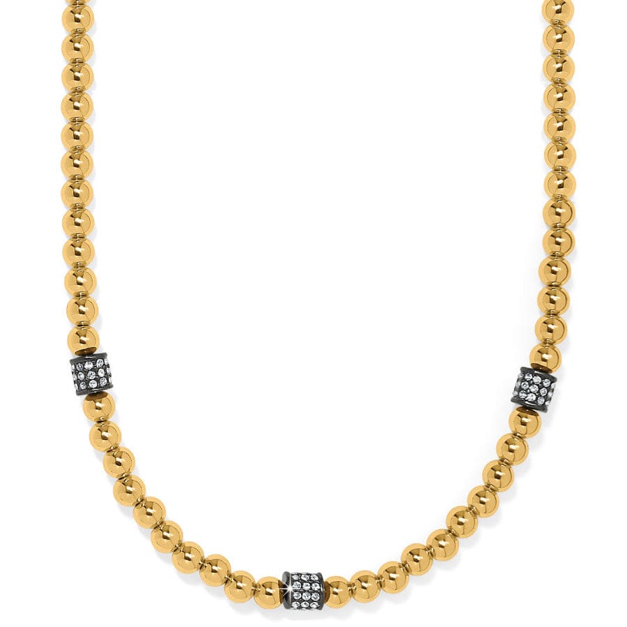 Meridian Petite Beads Station Necklace gold-gun-metal 9