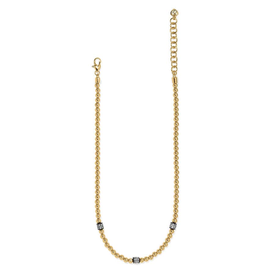 Meridian Petite Beads Station Necklace gold-gun-metal 10