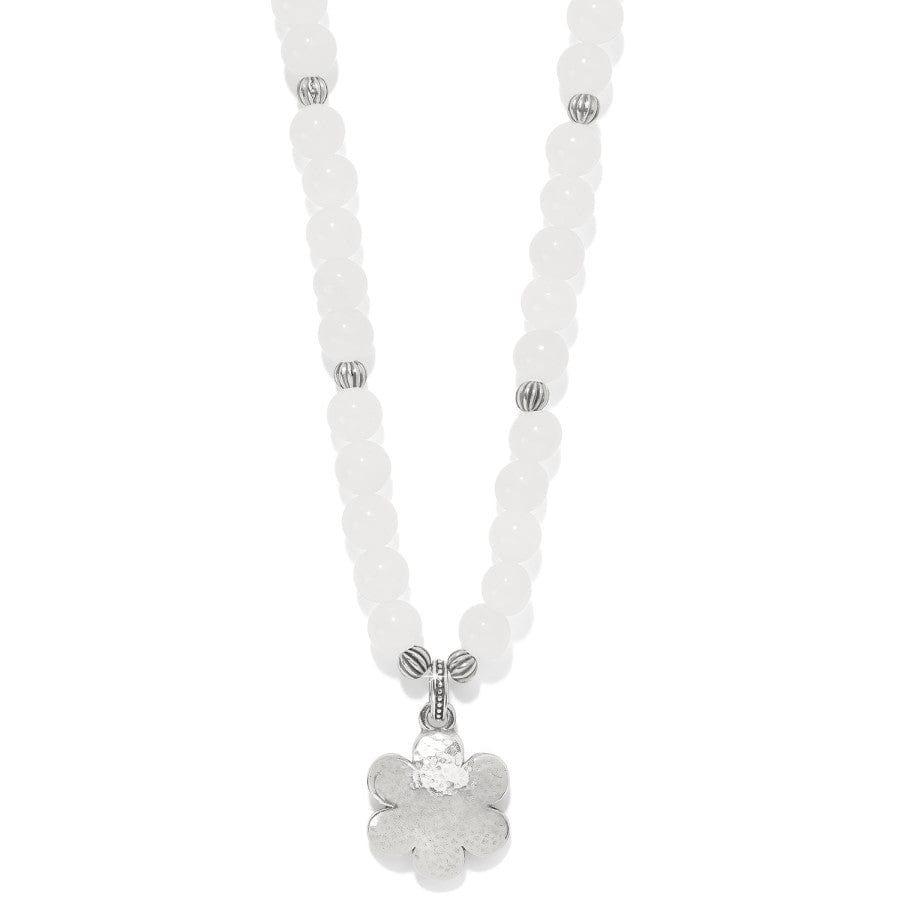 Metal Petal Bead Necklace silver-white 2