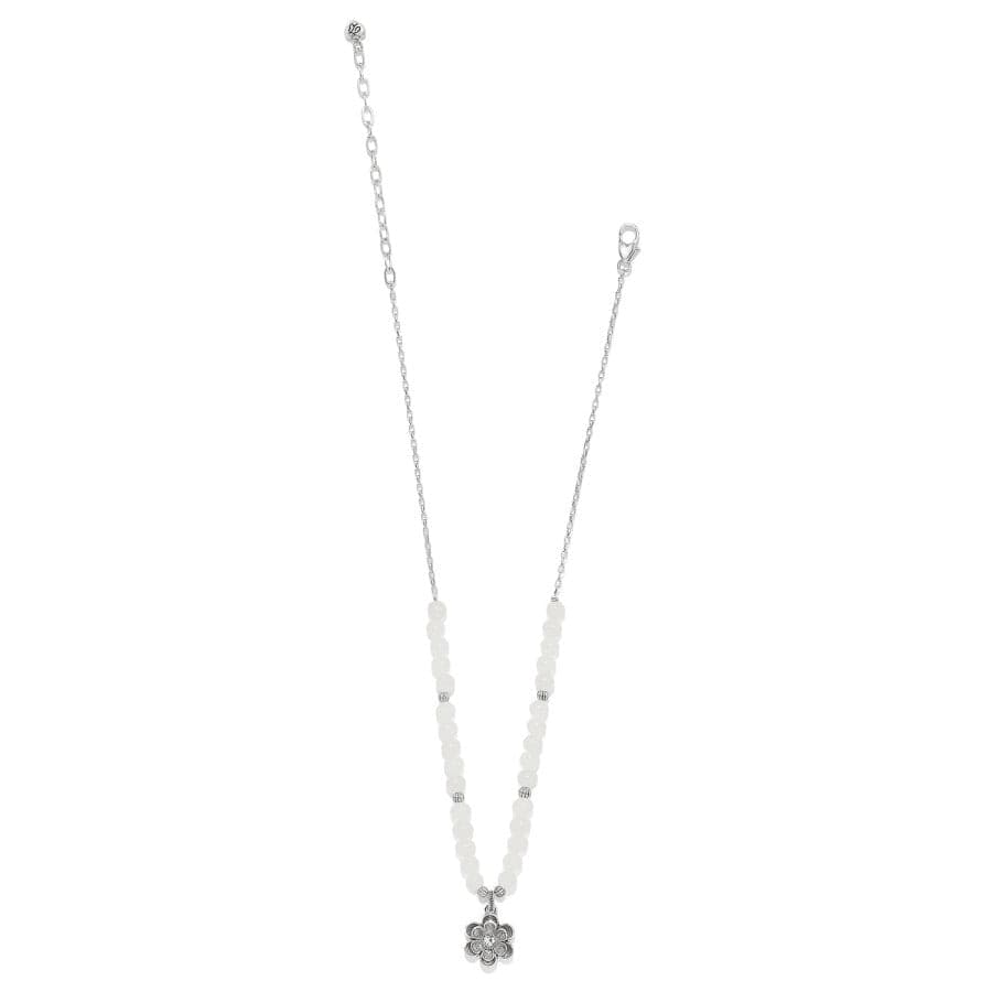 Metal Petal Bead Necklace silver-white 3