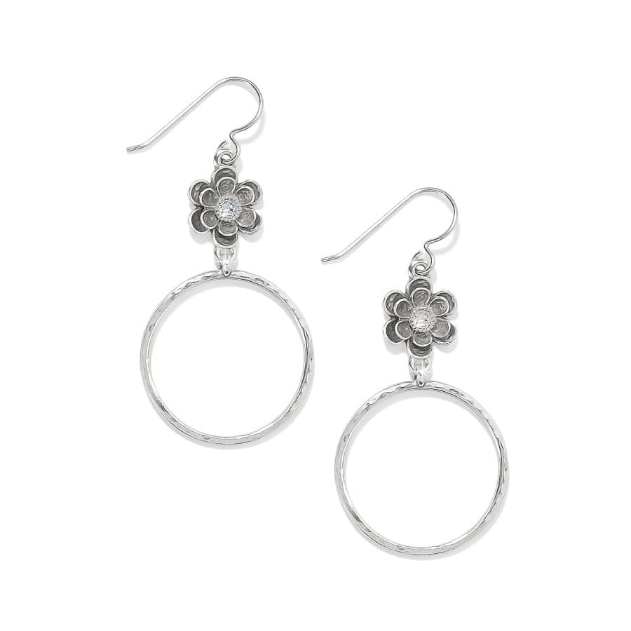 Metal Petal Hoop French Wire Earrings silver 1