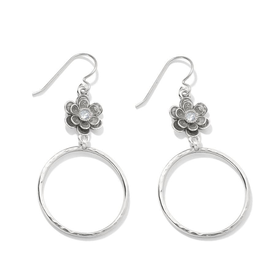 Metal Petal Hoop French Wire Earrings silver 2