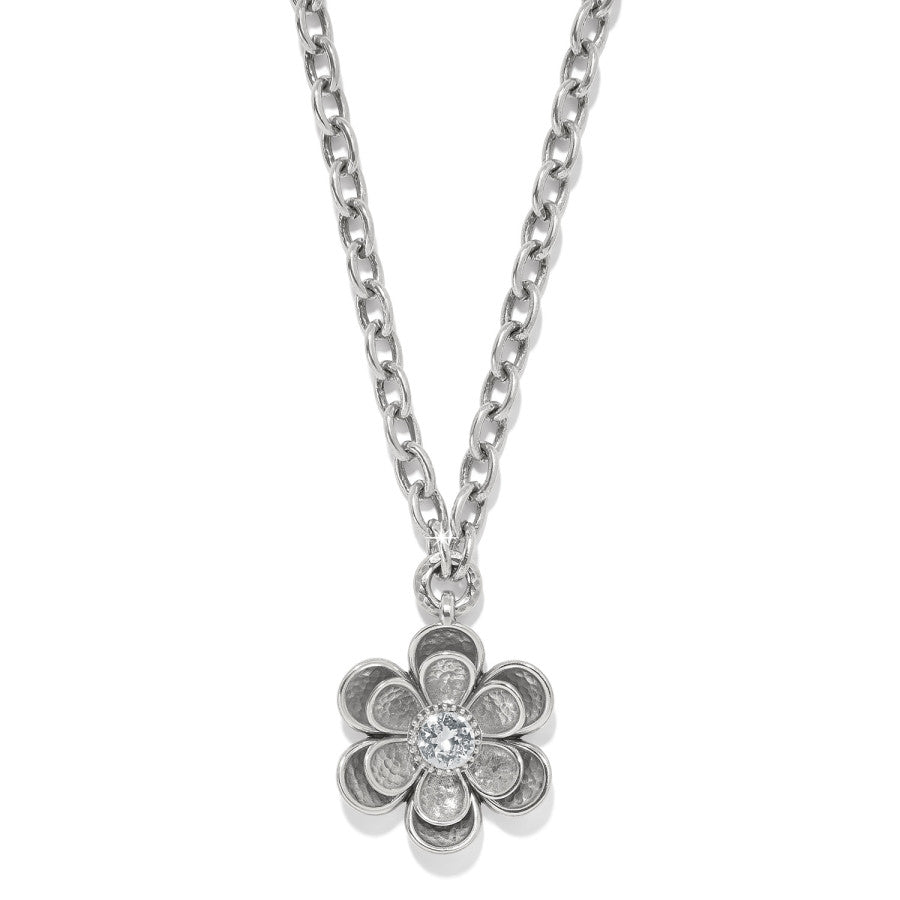 Metal Petal Pendant Necklace silver 1