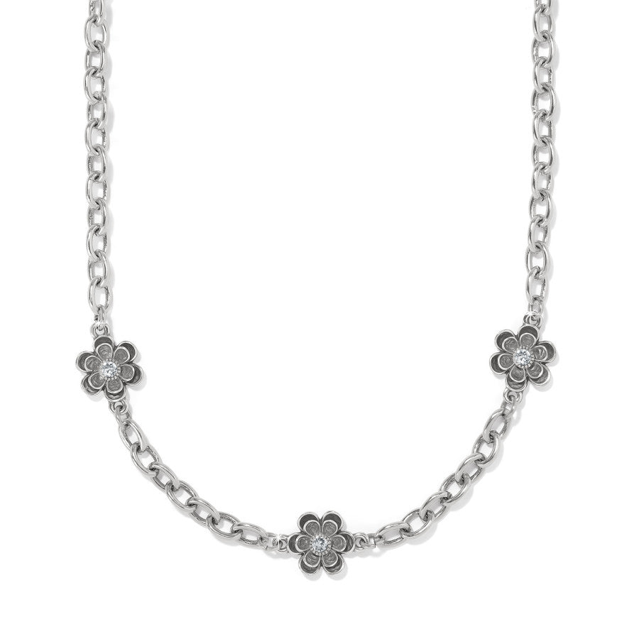 Metal Petal Short Necklace silver 1