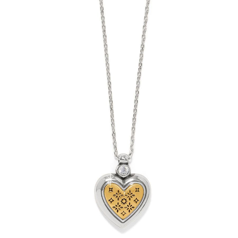 Mosaic Heart Two Tone Heart Petite Necklace gold 1