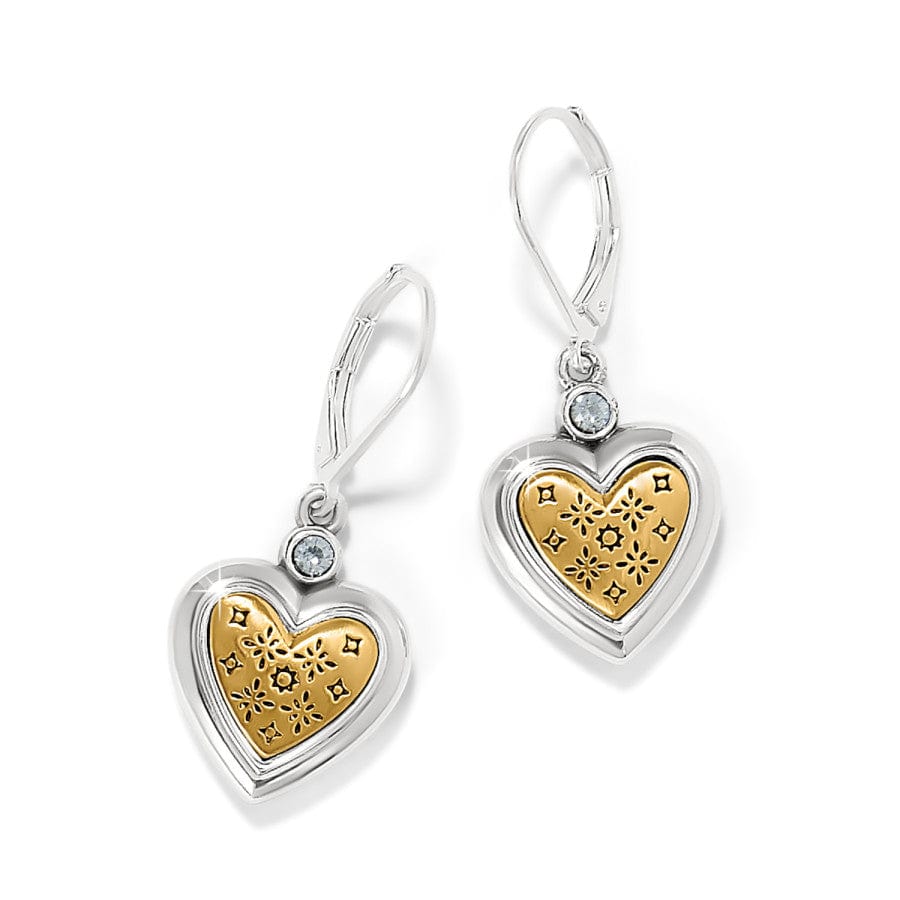 Mosaic Heart Two Tone  Leverback Earrings silver-gold 1