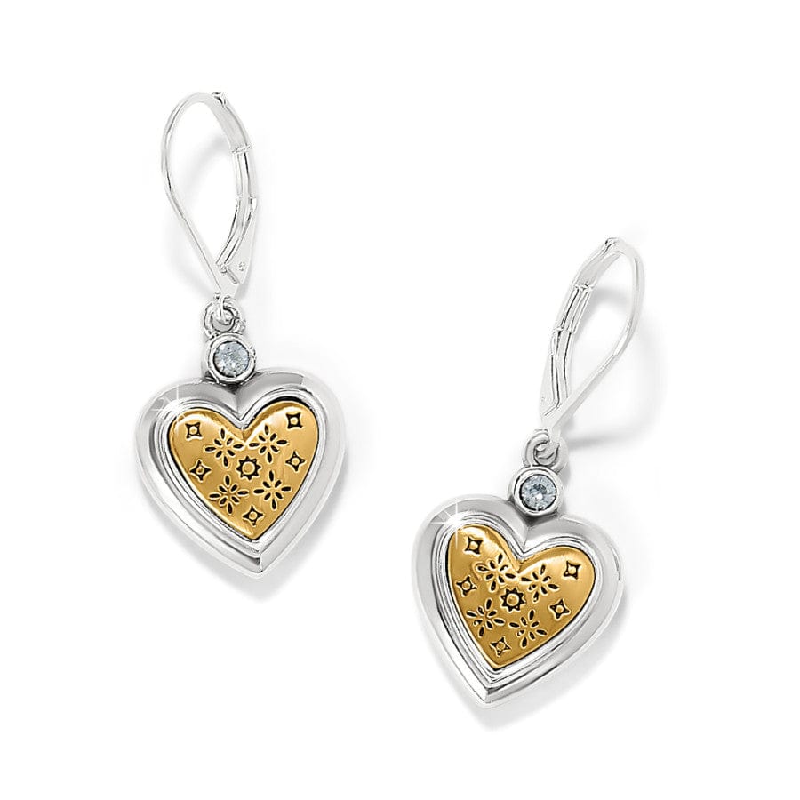 Mosaic Heart Two Tone  Leverback Earrings silver-gold 3