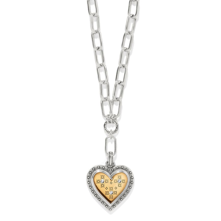 Mosaic Heart Two Tone Necklace silver-gold 1