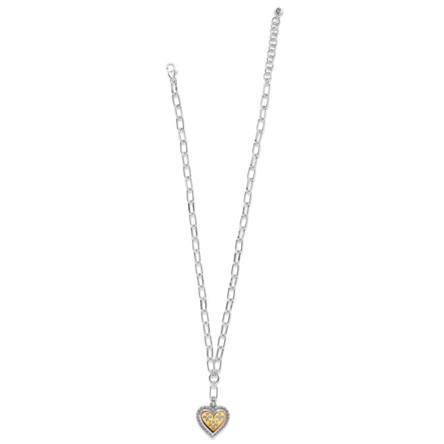 Mosaic Heart Two Tone Necklace silver-gold 3