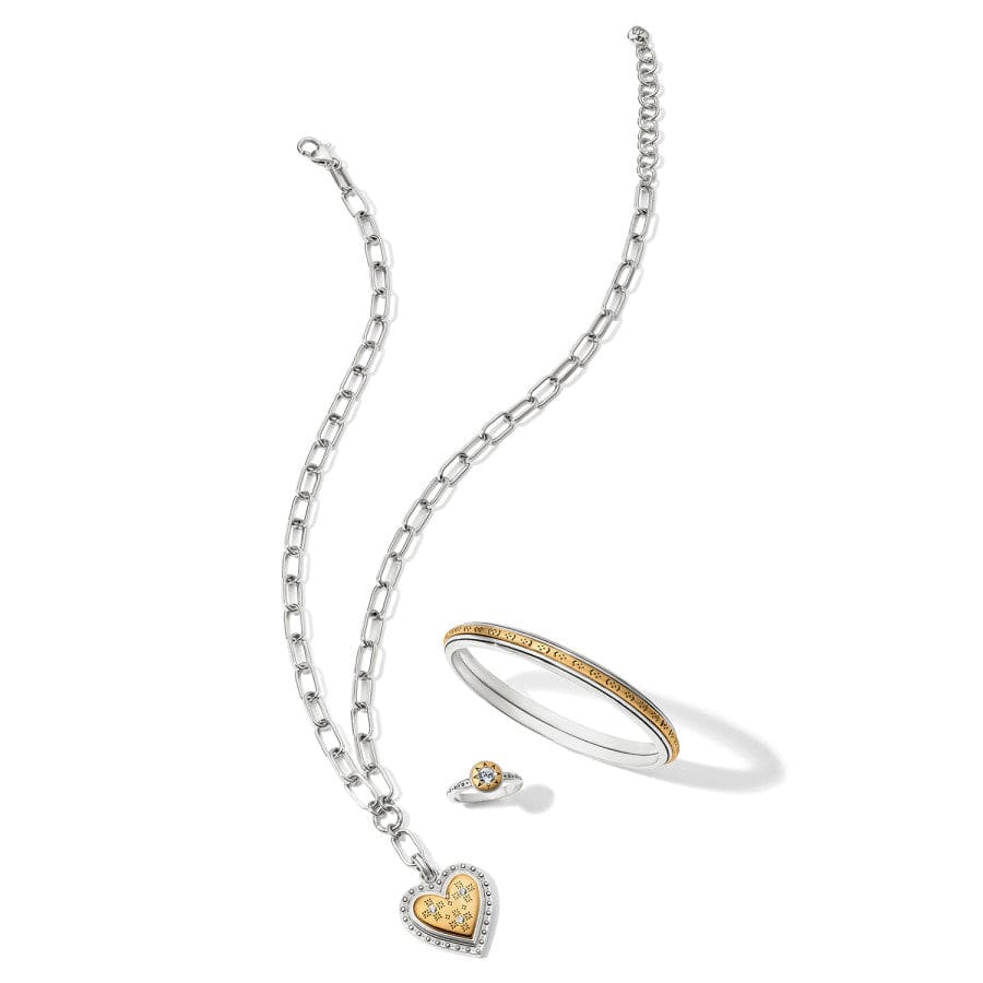 Mosaic Heart Two Tone Necklace silver-gold 4