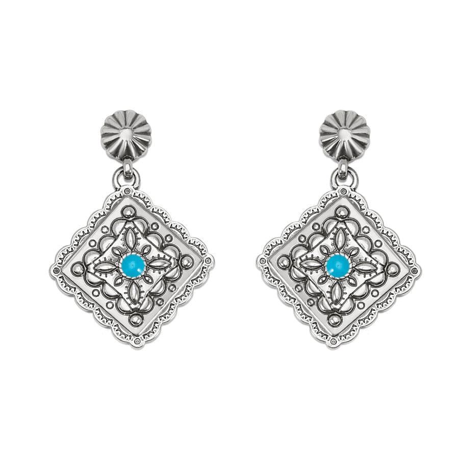 Mosaic Paseo Concho Post Drop Earrings silver-blue 1