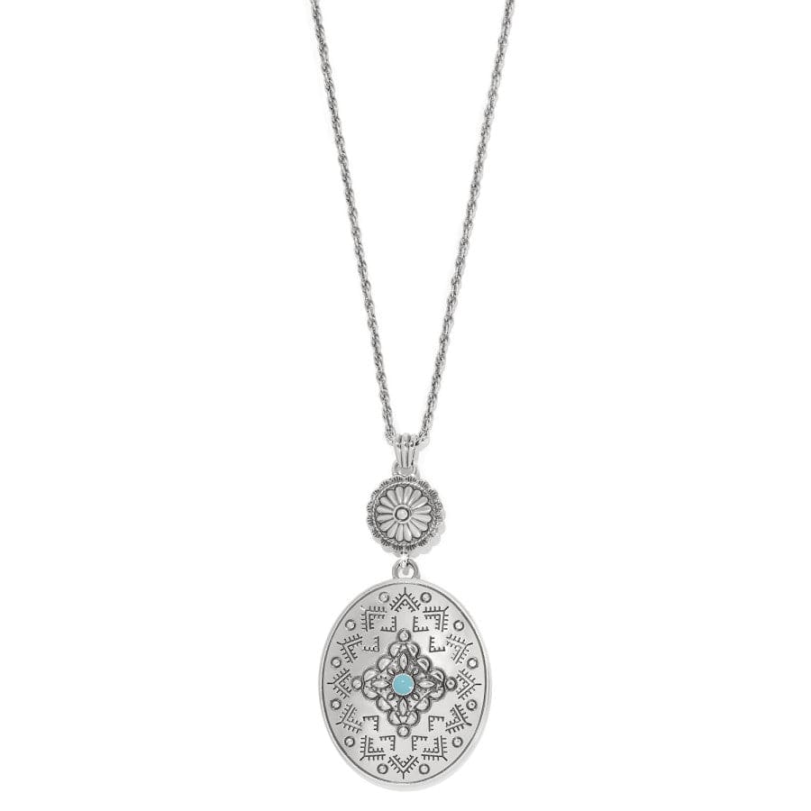 Mosaic Paseo Long Concho Necklace silver-blue 1