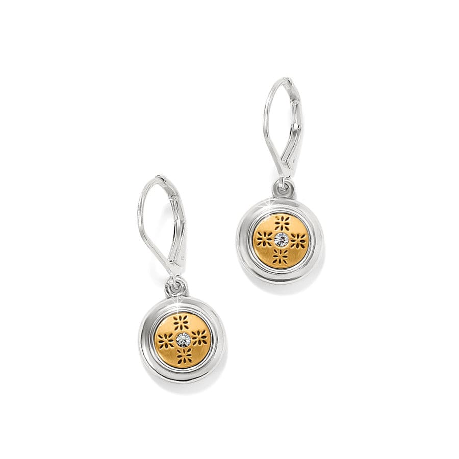 Mosaic Round Mini Leverback Earrings silver-gold 1