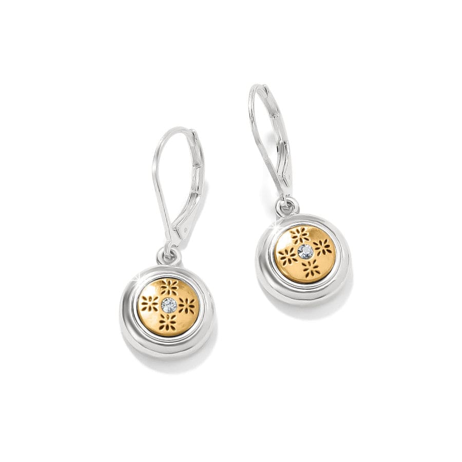 Mosaic Round Mini Leverback Earrings silver-gold 3