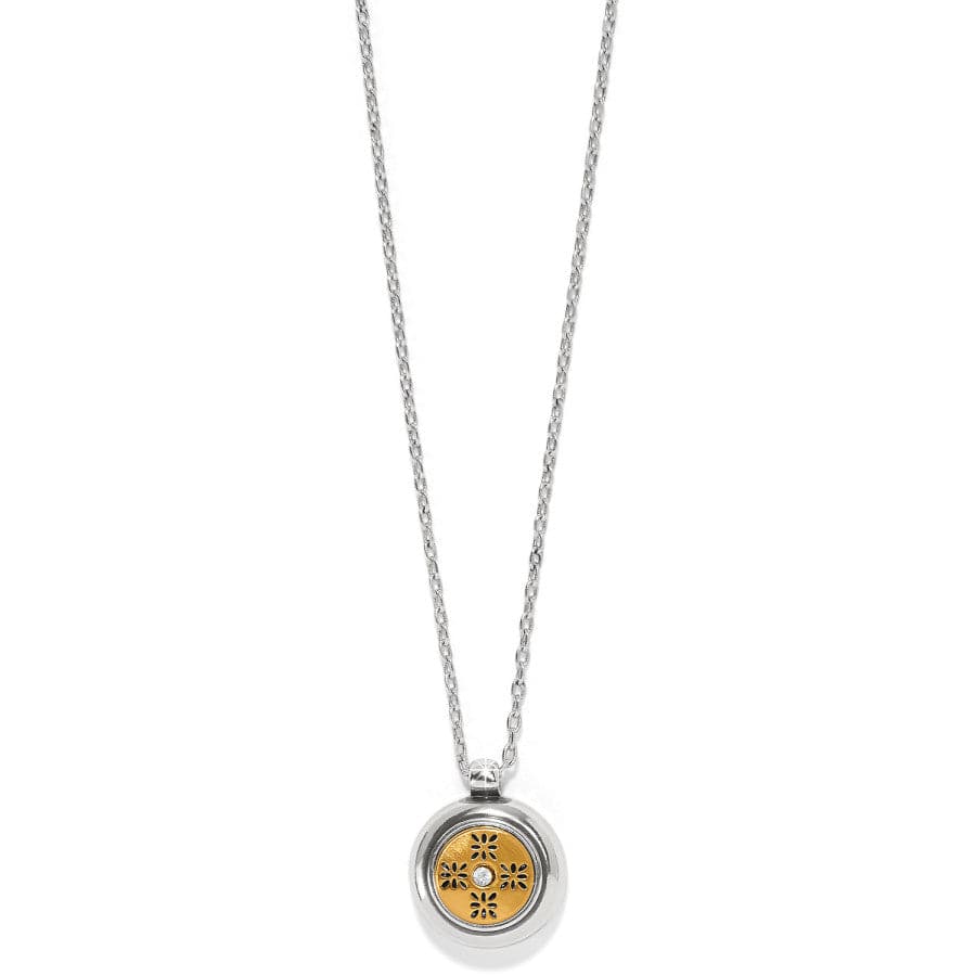 Mosaic Round Two Tone Mini Necklace silver-gold 1