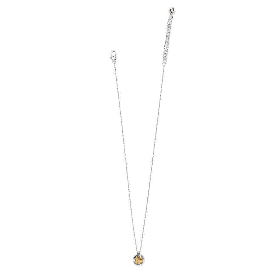 Mosaic Round Two Tone Mini Necklace silver-gold 3