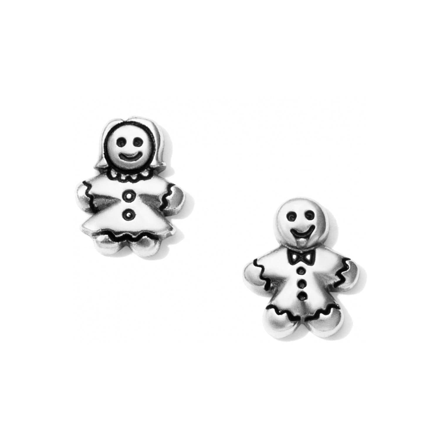 Mr & Mrs Gingerbread Mini Post Earrings silver 1