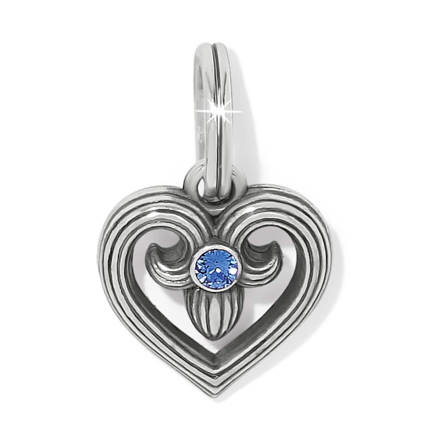 One Heart Azure Heart Charm silver-blue 1