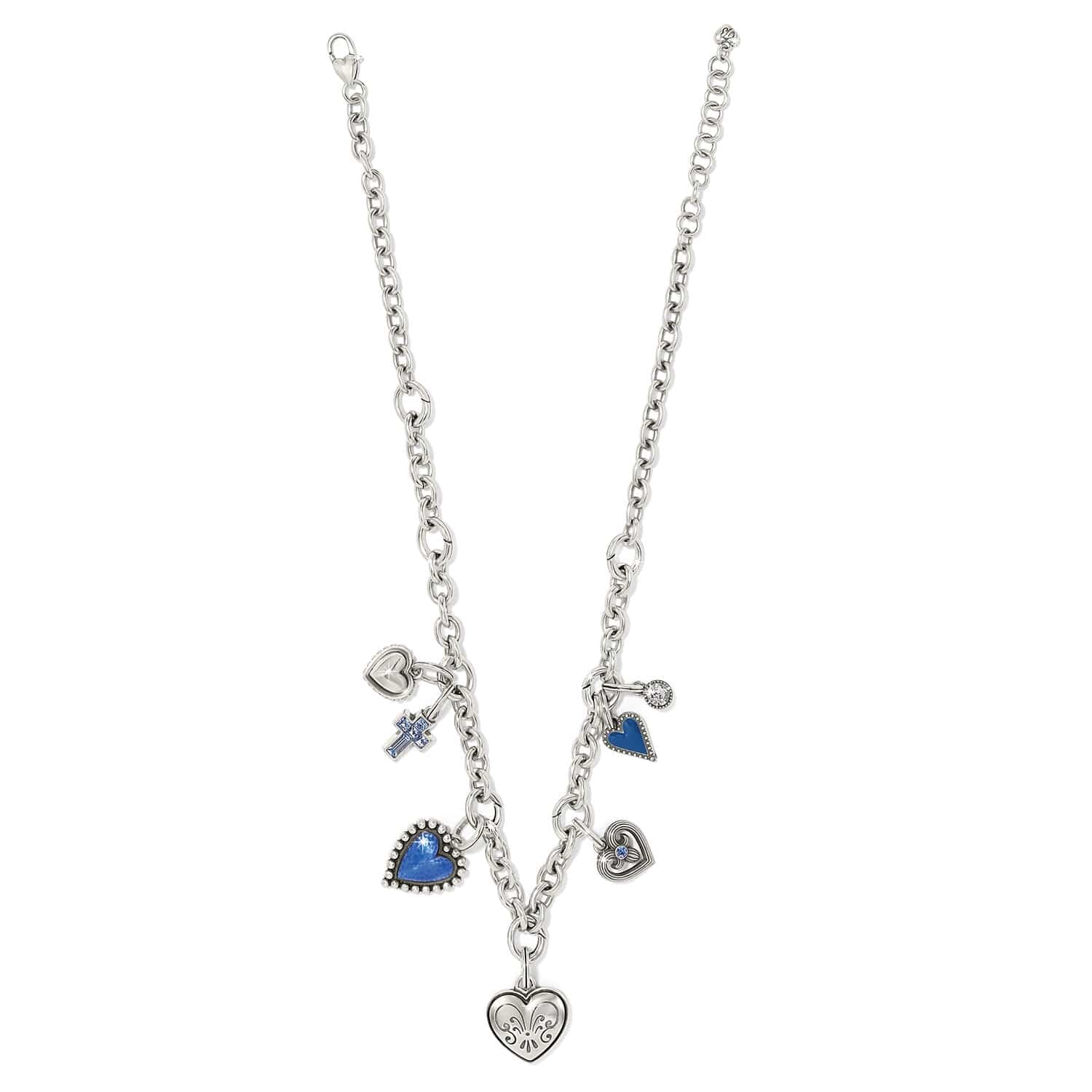 One Heart Azure Heart Charm silver-blue 3