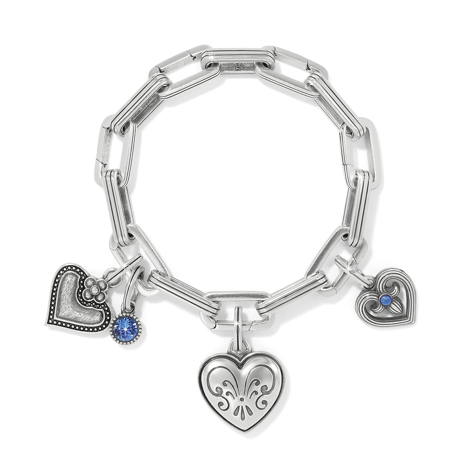 One Heart Azure Heart Charm silver-blue 5