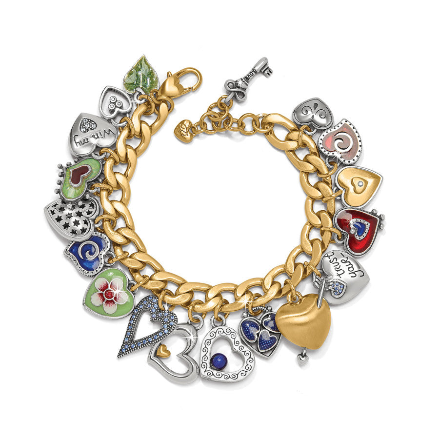 One Heart Color Charm Bracelet