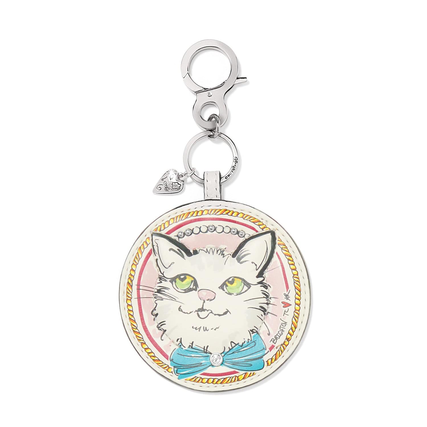 Paris Blooms Sparkle Kitty Handbag Fob multi 1