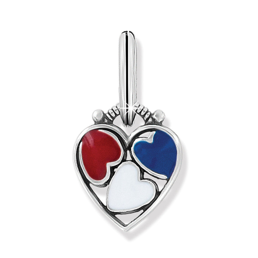 Patriotic Heart Charm red-white-blue 1