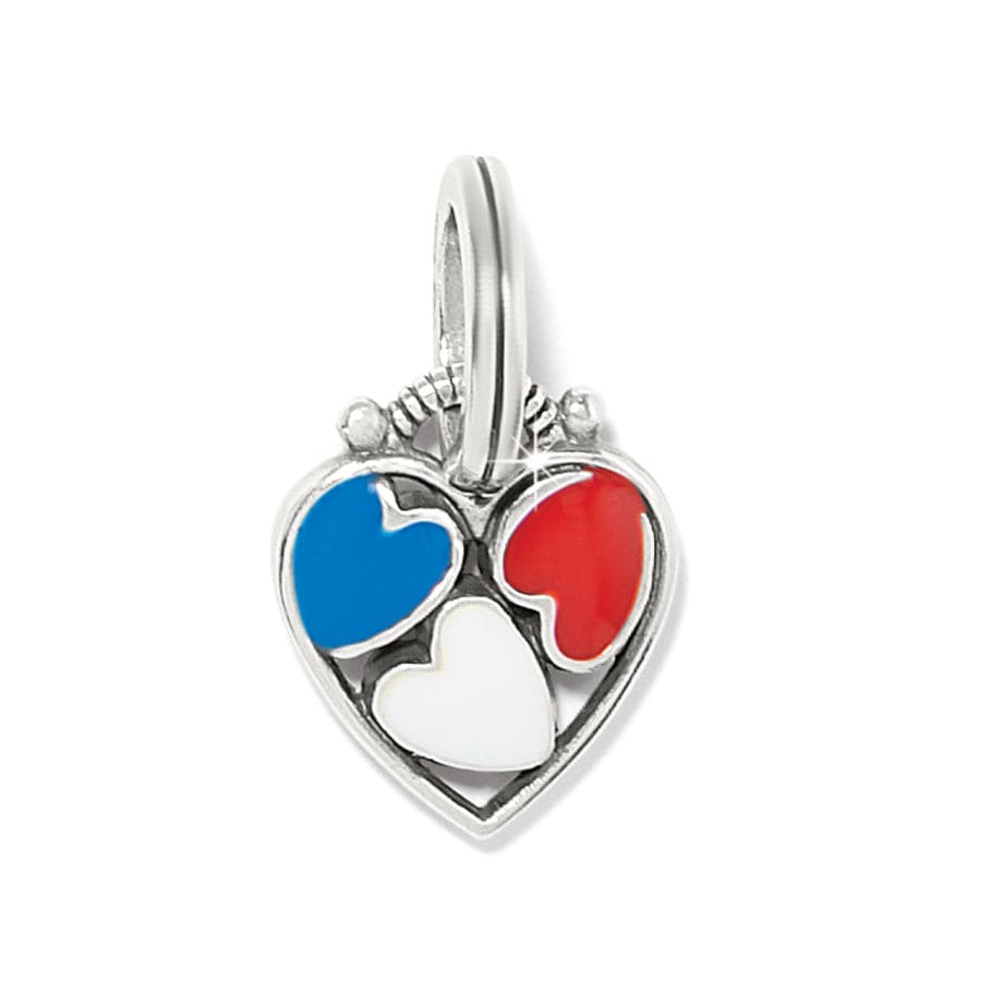 Patriotic Heart Charm red-white-blue 2