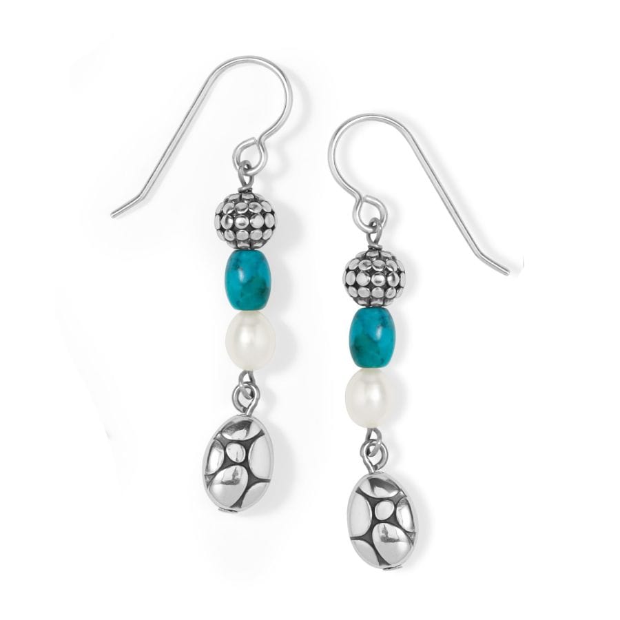 Pebble Turquoise Pearl French Wire Earrings silver-pearl 2