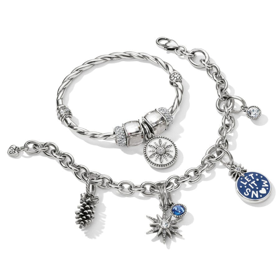 Pinecone Charm silver-white 2