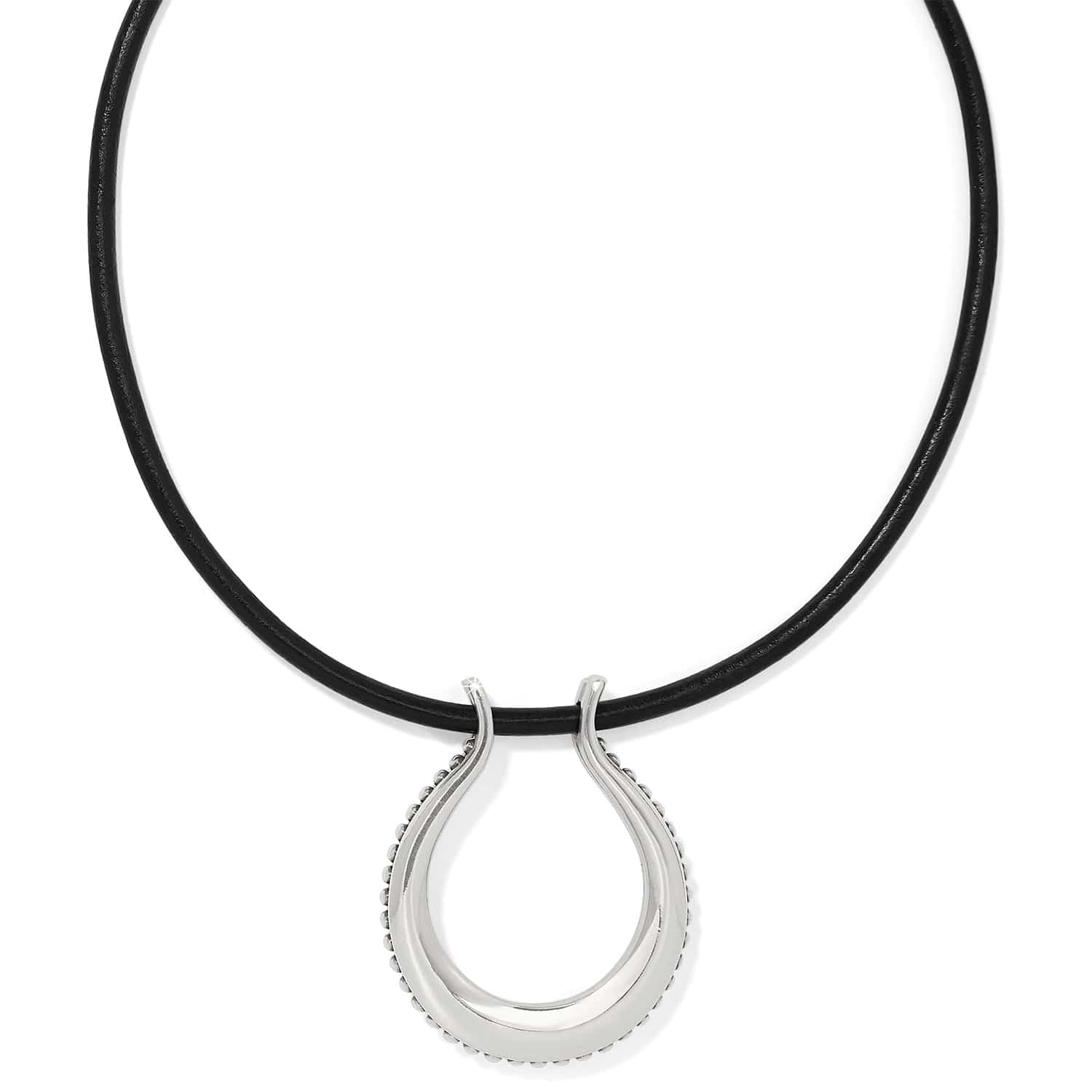 Pretty Tough Arch Leather Necklace silver-black 1