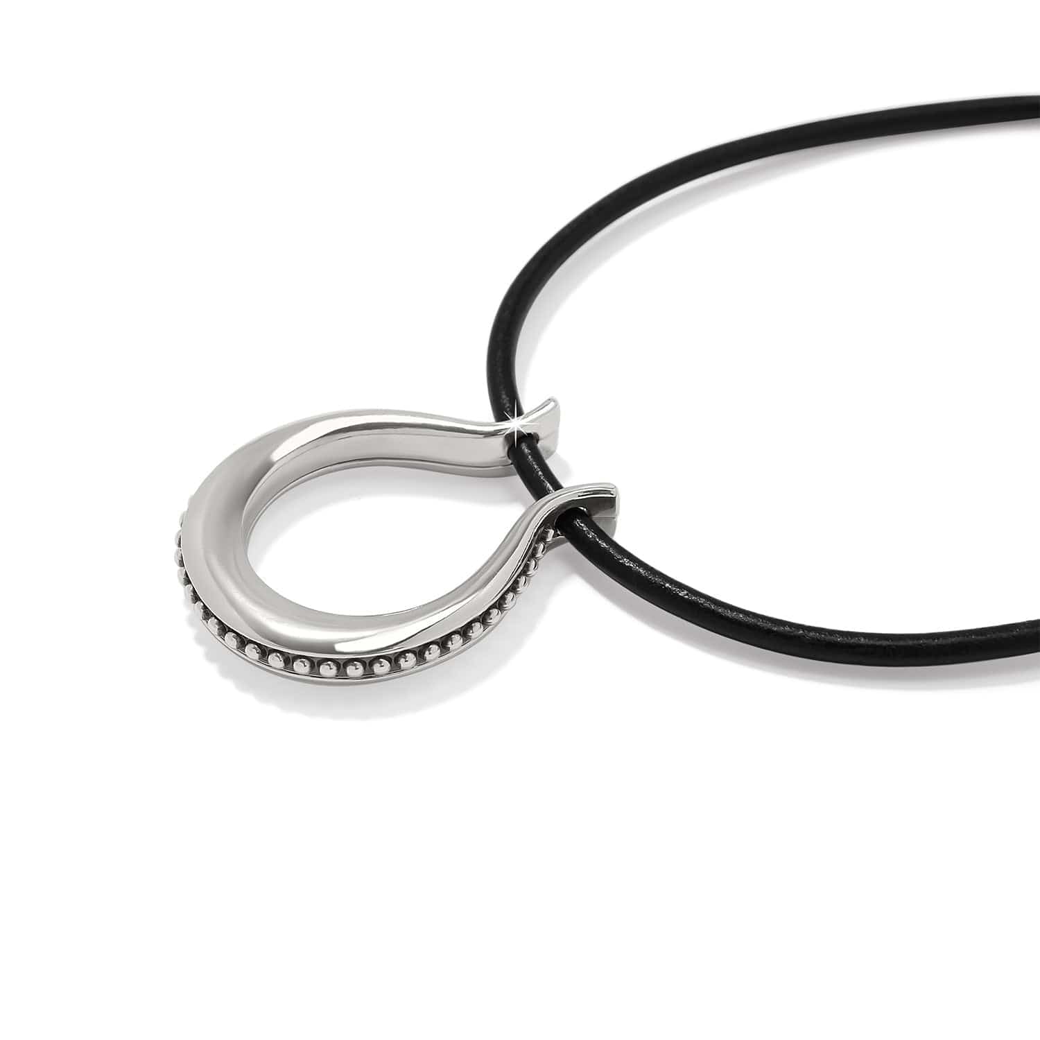 Pretty Tough Arch Leather Necklace silver-black 2