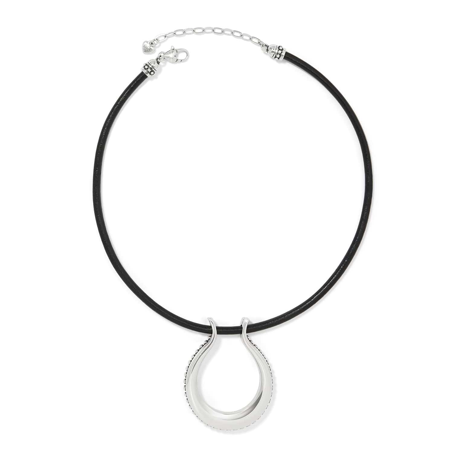 Pretty Tough Arch Leather Necklace silver-black 3