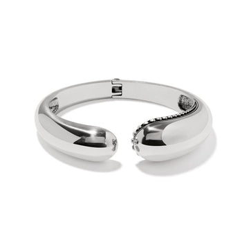 Pretty Tough Droplet Hinged Bangle - back view showing the silver bangle with droplet accents