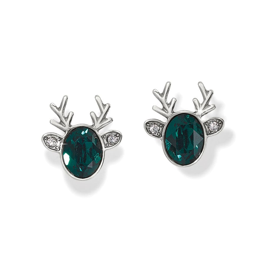 Reindeer Glitz Mini Post Earrings silver-green 10