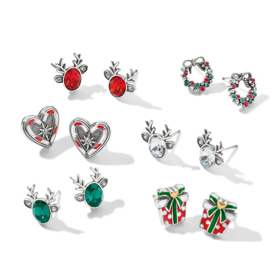 Reindeer Glitz Mini Post Earrings silver-green 13