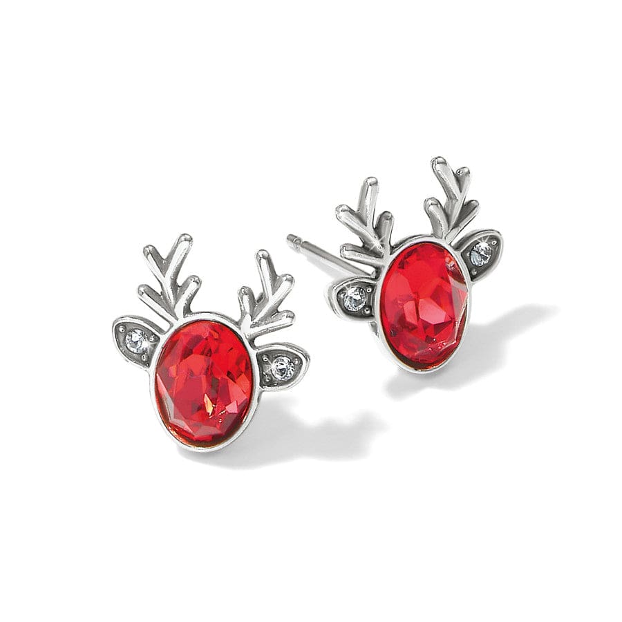 Reindeer Glitz Mini Post Earrings silver-red 4