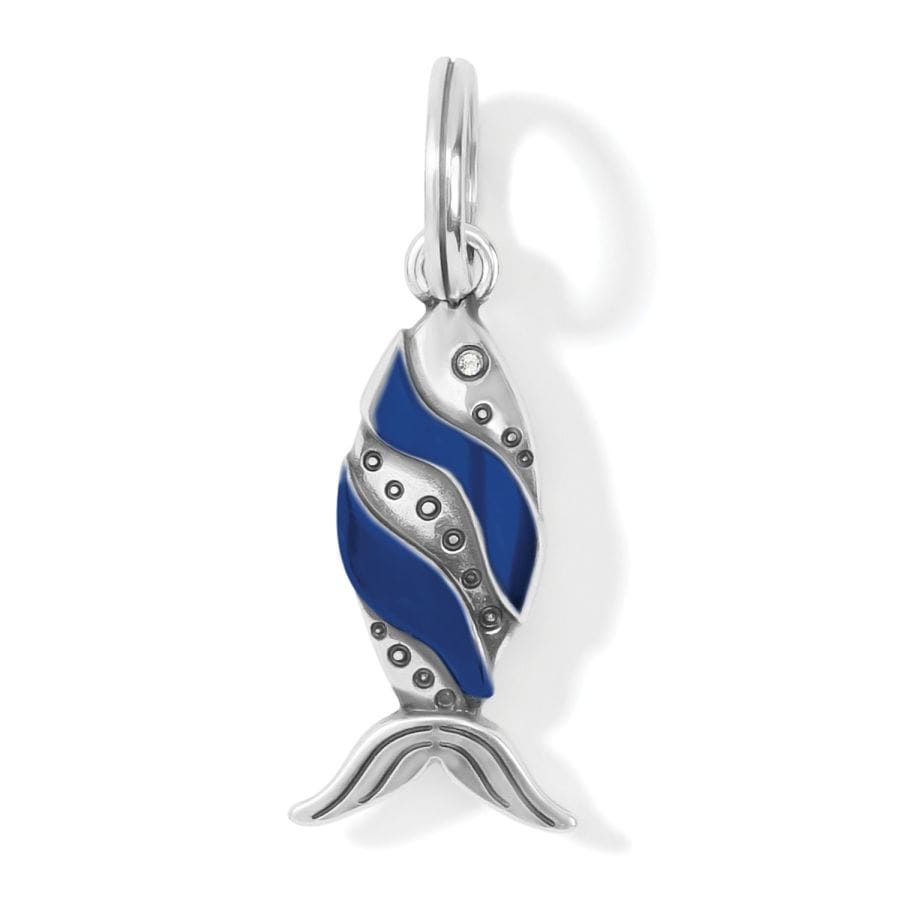 Retro Fish Charm silver-blue 2