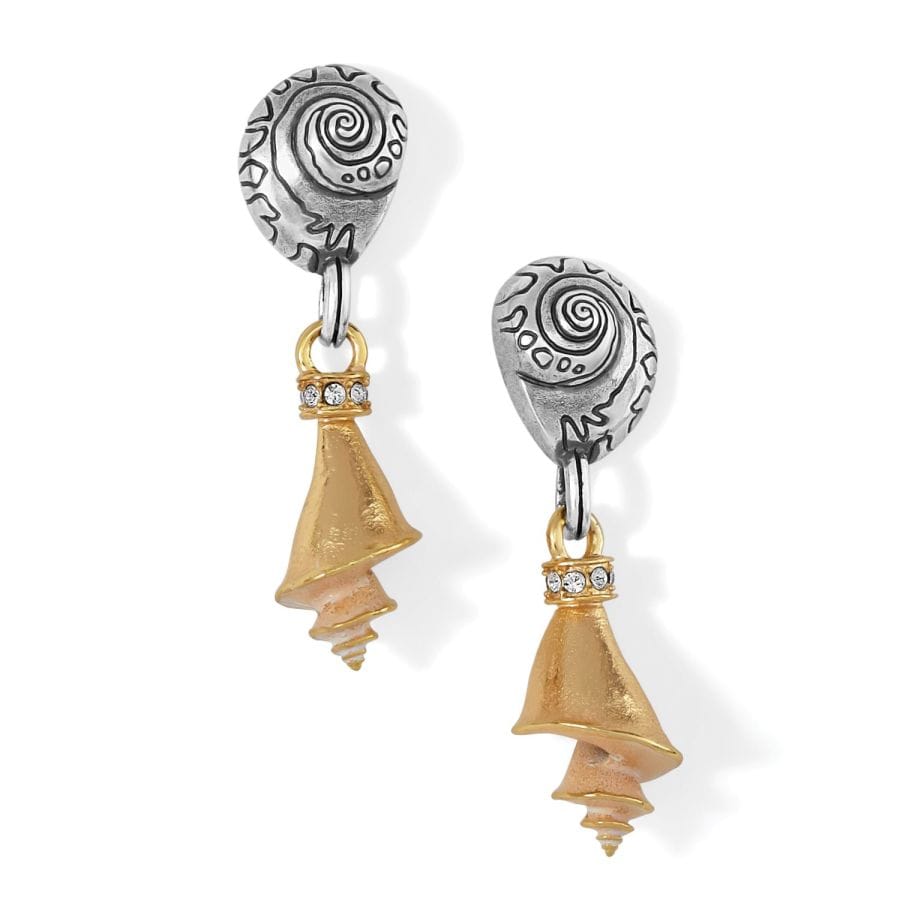 Shells Duo Post Drop Earrings rose-gold 2