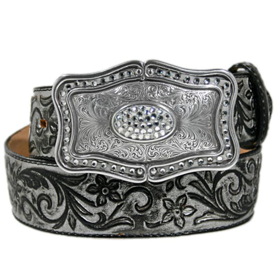 Silver Brocade Belt black 1