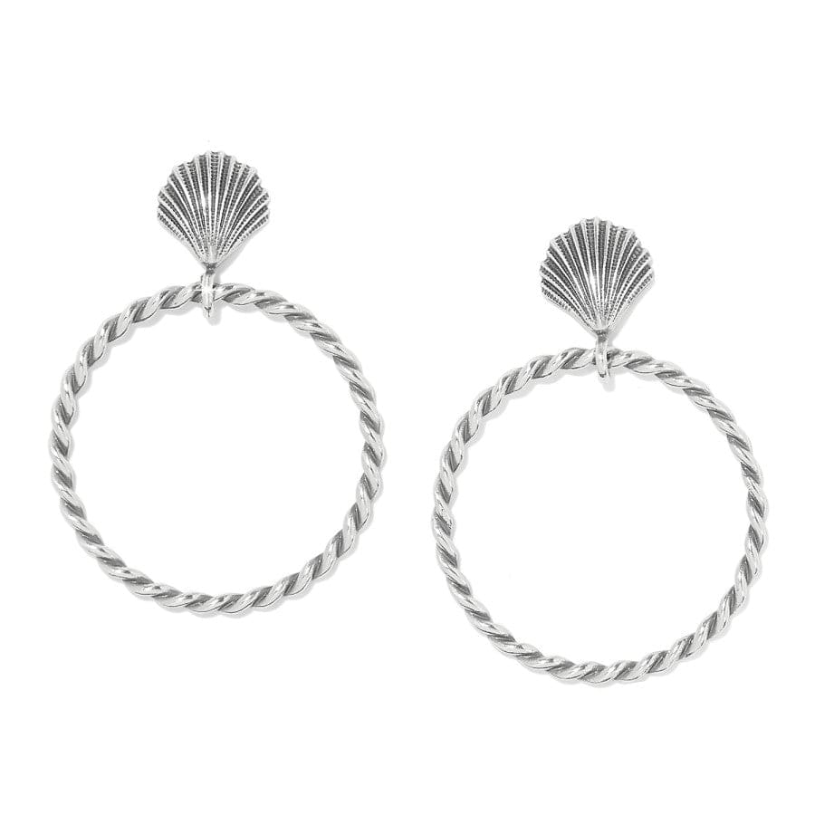 Silver Shells Hoop Earrings