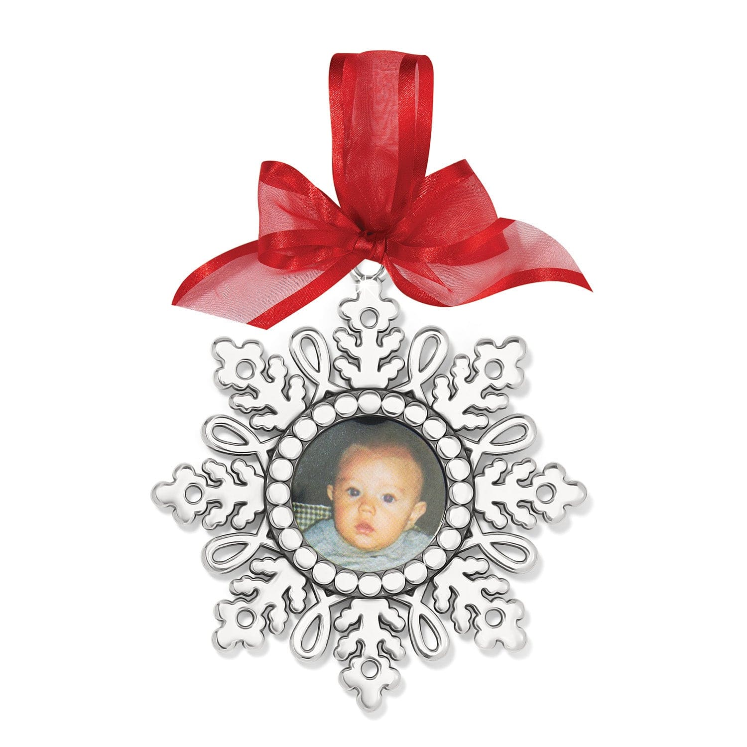 Snowflake Photo Delight Ornament silver 1