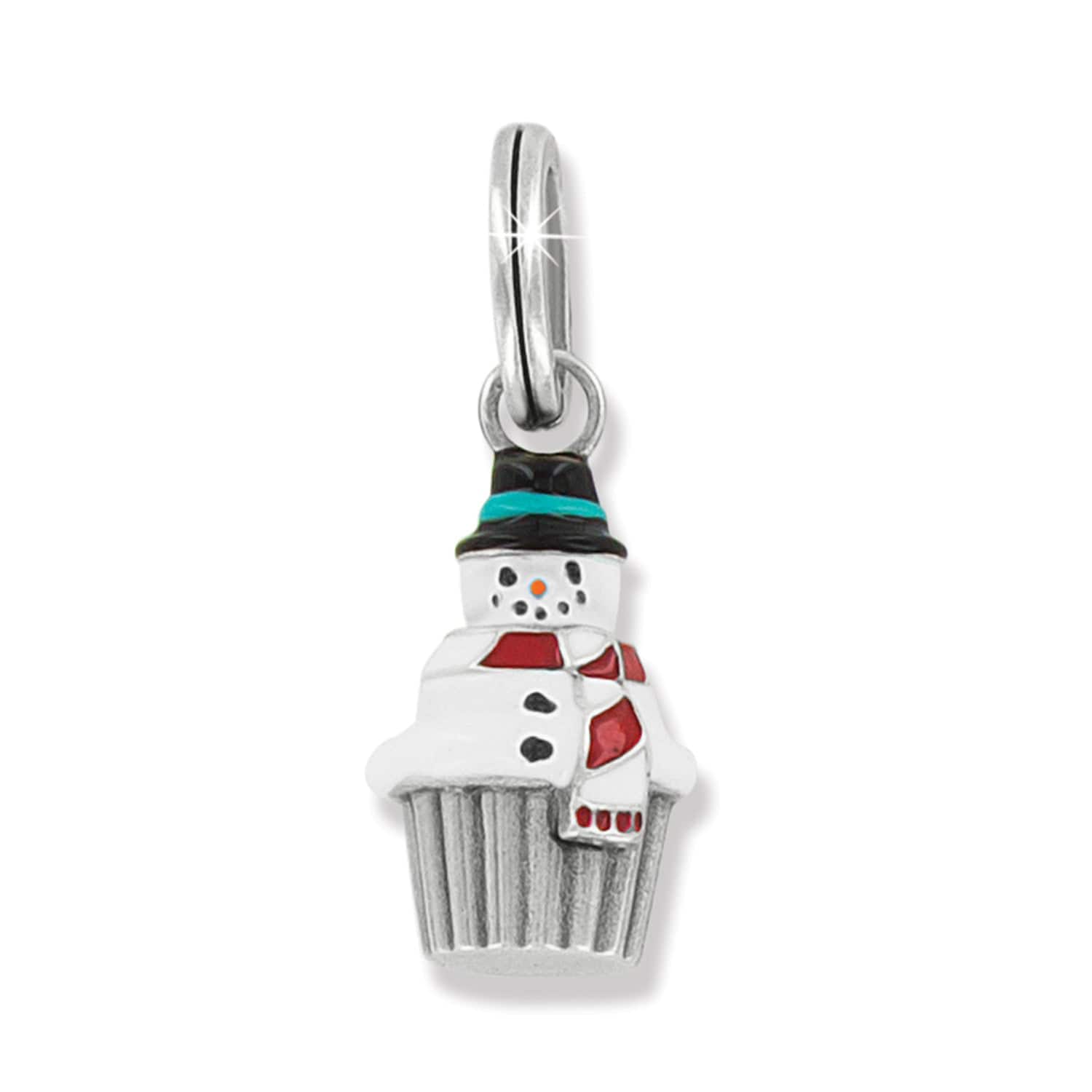 Snowman Cupcake Charm white 1