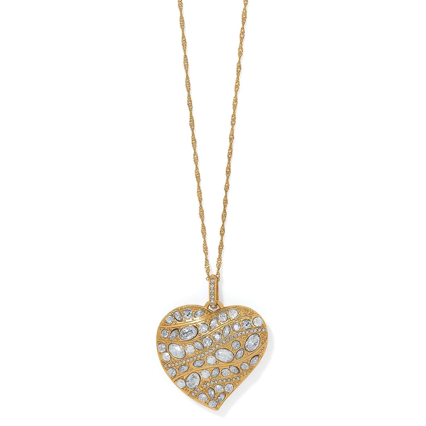 Trust Your Journey Golden Convertible Reversible Large Heart Necklace