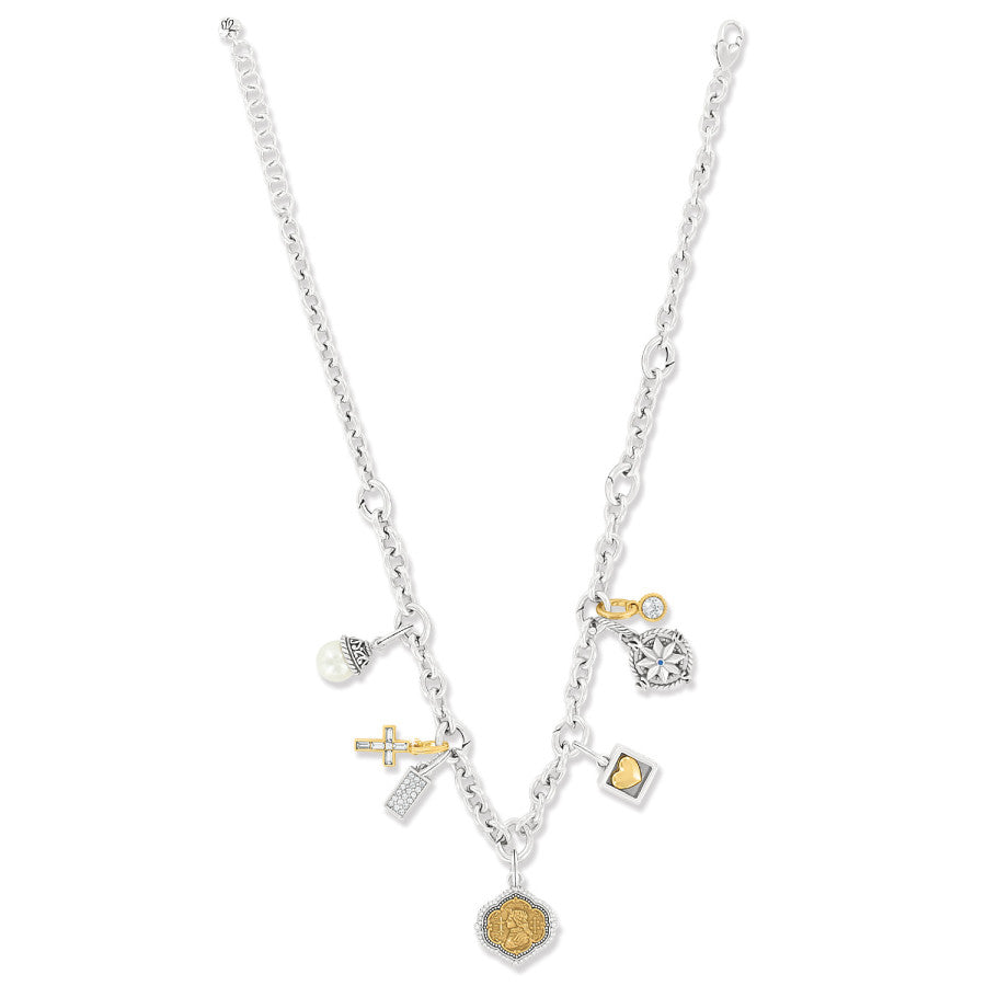 Two Toned Amulet Charm Necklace silver-gold 3