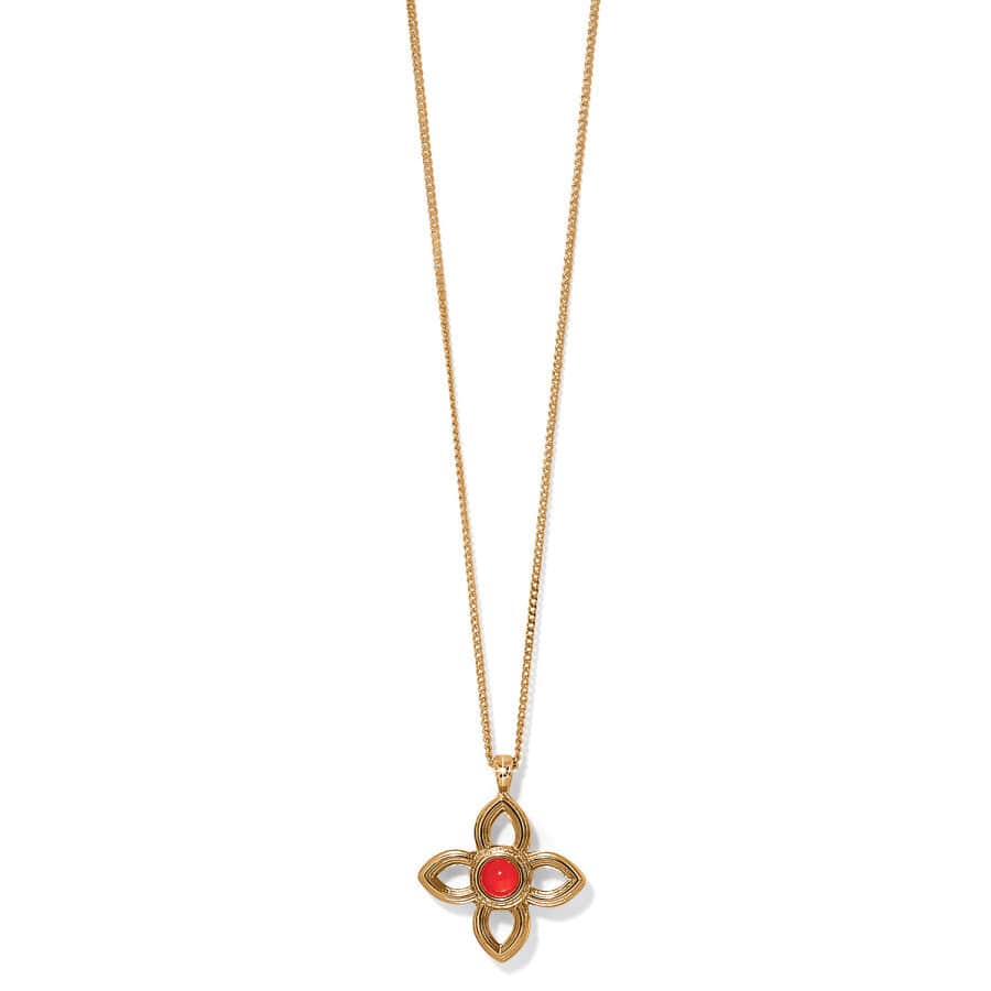 Venetian Gems Flower Petite Necklace gold-red 1